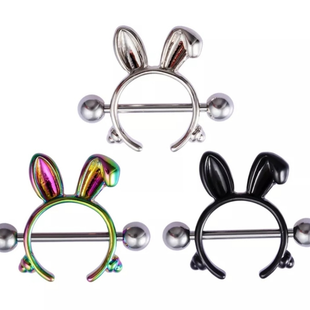 Rabbit Ears Nipple Rings - Picture 6 of 6